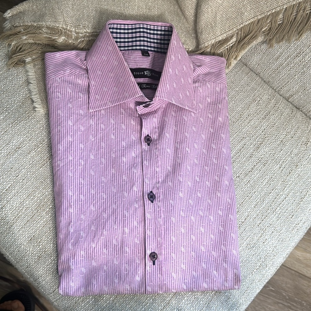 🖤Stone Rose 100% Cotton button down shirt size 3M measurements posted.